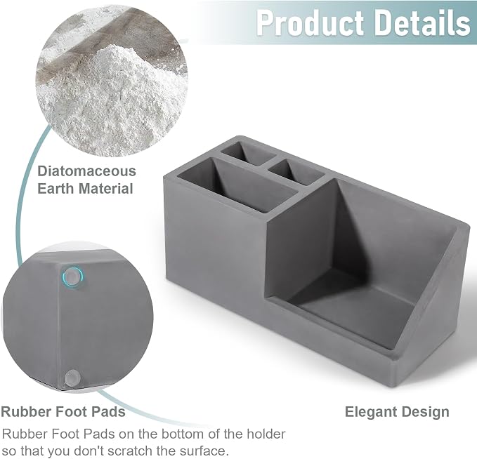 Diatomite Toothbrush Holders for Bathrooms, Quick Dry Electric Tooth Brush and - Image 4