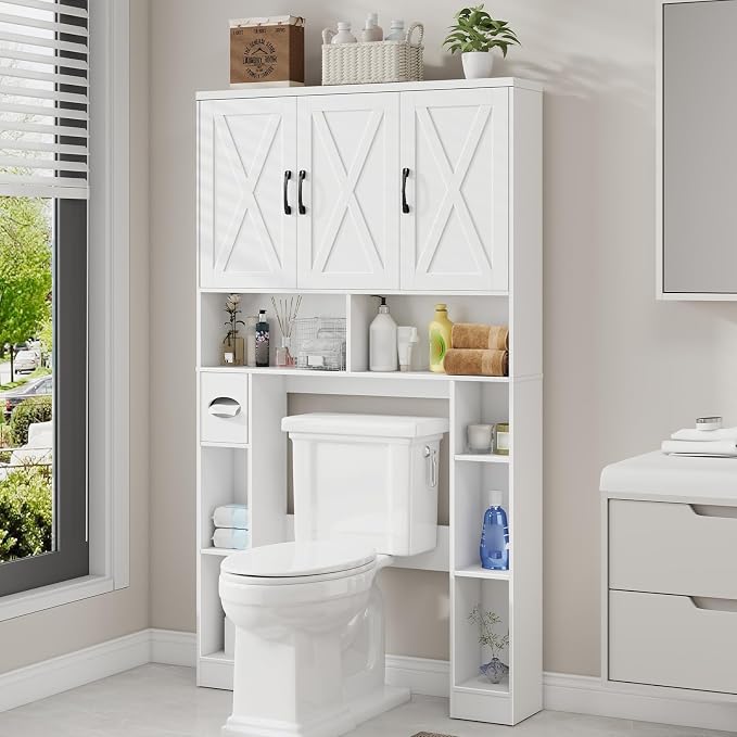 Over The Toilet Storage Cabinet, Farmhouse Toilet Cabinet Rack by Vabches