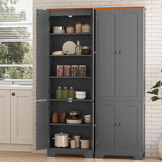 4 Door Pantry - 72.2'' Kitchen Cabinet - Image 7