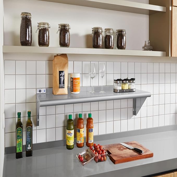 Profeeshaw NSF Stainless Steel Shelf 12” x 48”, 280 lb Commercial Shelves Wall - Image 7