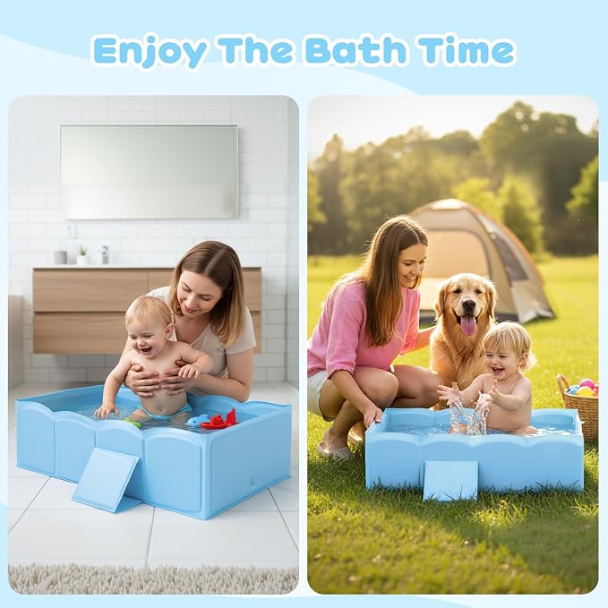Collapsible Baby Bathtub for Shower, Reinforced Structure Infant Foldable Bath - Image 7