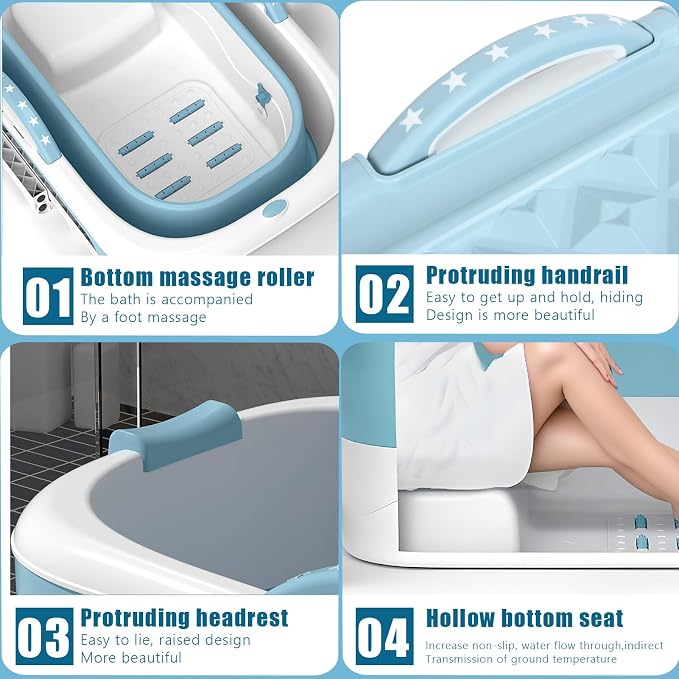 Foldable Bathtub for Adults, Portable Bathtub for Shower, Effortless - Image 9