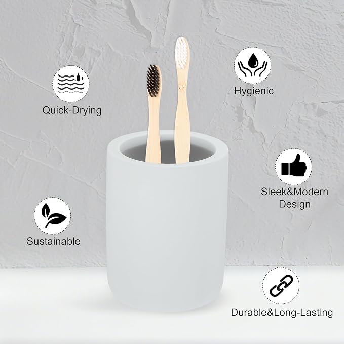 Toothbrush Holder, Diatomite Bathroom Organizer, Toothbrush & Toothpaste Holder - Image 3