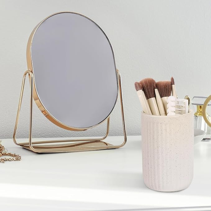 BosilunLife Ceramic Toothbrush Holder - 12oz Bathroom Toothbrush Holder Beige - Image 5