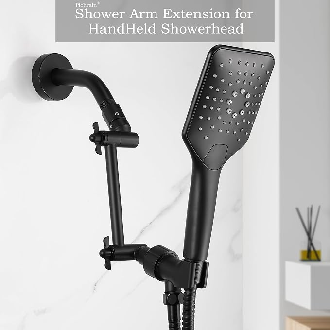 6 Inch Adjustable Shower Head Extension Arm, All-Metal Shower Arm Extender - Image 4