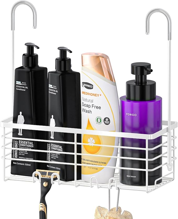 SHANSHUI Shower Hanging Caddy, Bathroom Shower Organizer Basket, Shampoo Bracket by SHANSHUI