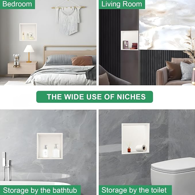SaniteModar Shower Niche, Stainless Steel Shower Niche 12" X 12" No Tile Needed - Image 7