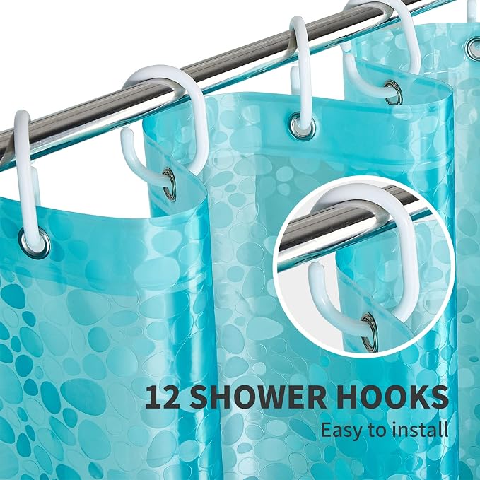 Bostofy Shower Curtain Liner Heavy Duty EVA, Waterproof Shower Liner - Image 5