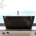 59 in Acrylic Freestanding Bathtub, Contemporary Stand Alone Tub, Oval Bathtub by GarveeTech
