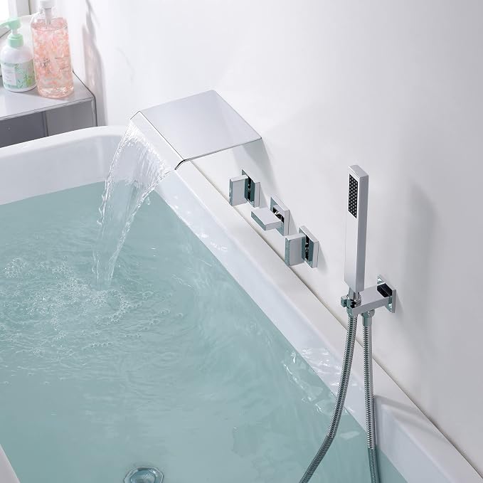 sumerain Waterfall Tub Faucet Wall Mount Bathtub Faucet - Image 4