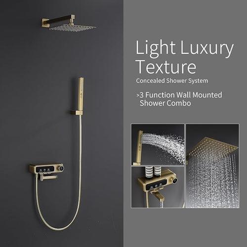 10" Square Rainfall Bathtub and Shower Trim Systems - Image 2