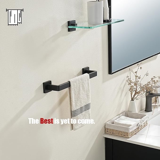JQK Black Towel Bar, Rounded Edges 18.41 Inch Towel Rack, 304 Stainless Steel - Image 6