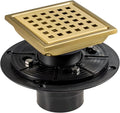 6 Inch Square Shower Floor Drain, Stainless Steel Flange by Yridefe