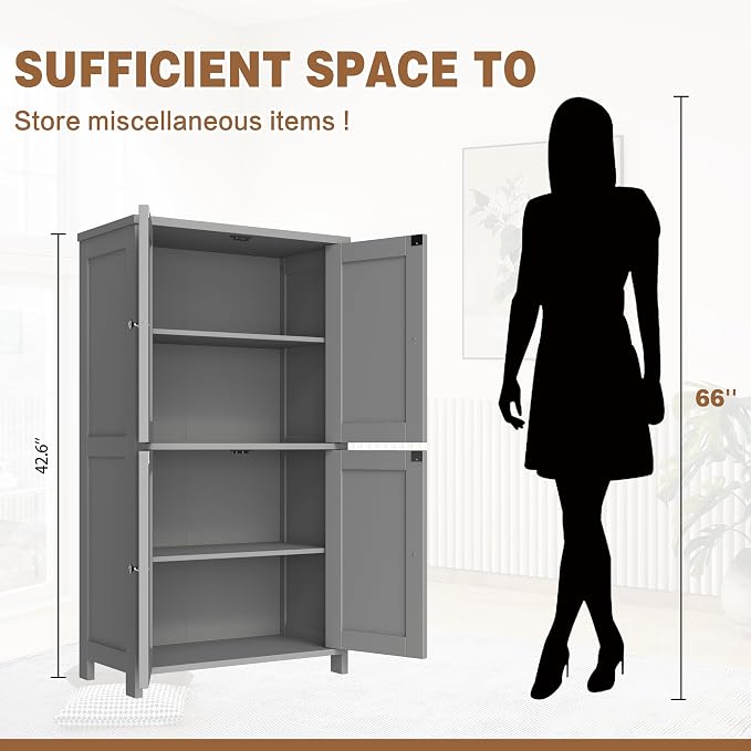 Nuturelly Bathroom Floor Storage Cabinet, Bathroom Organizers and Storage - Image 6