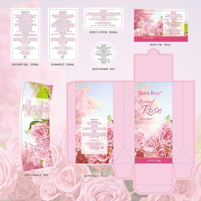 Bath Kit Christmas Gifts for Women, Spa Gifts bath Gift for Her Rose Mother Gift - Image 8