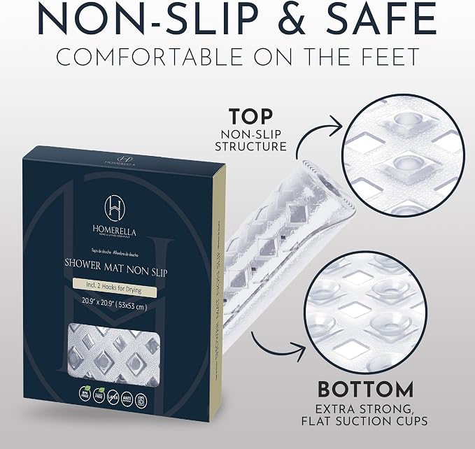 homerella® Shower Mat Non Slip Anti Mold, Non Slip Shower Mats - Image 5