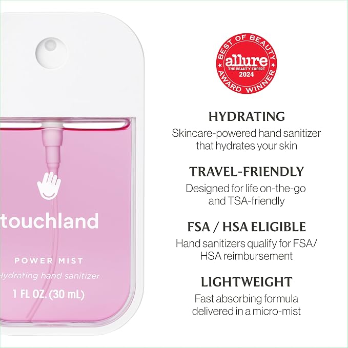 Touchland Hydrating Hand Sanitizer Spray, JUICY 5 Set, 1 FL. OZ. Travel Size - Image 8