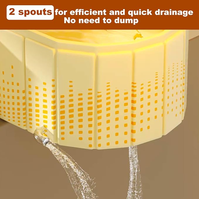 Portable Bathtub for Adult 47" Large Collapsible Cold Plunge Bathtub Foldable - Image 6