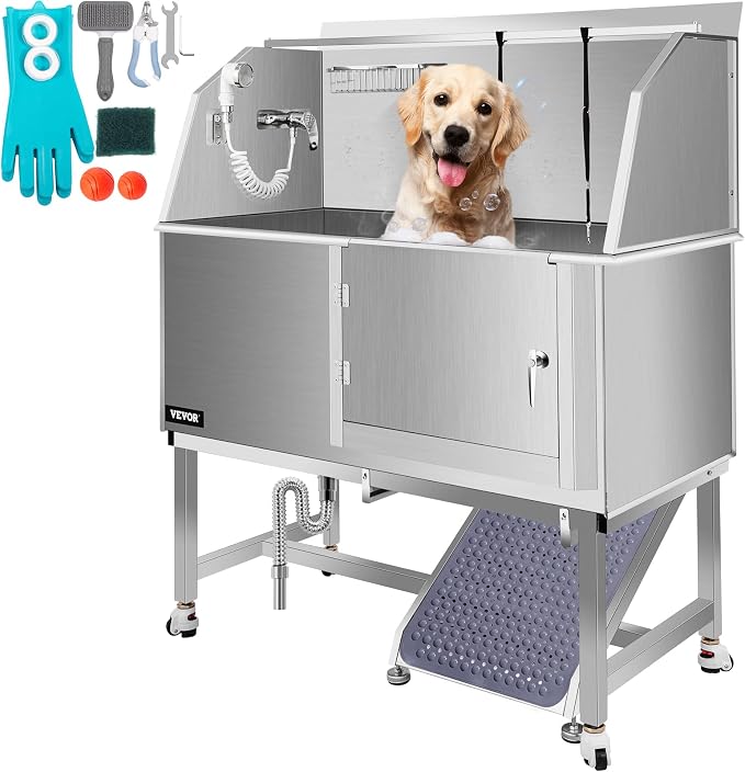 VEVOR Dog Grooming Tub, Professional Stainless Steel Tub Rated 330LBS Load by VEVOR