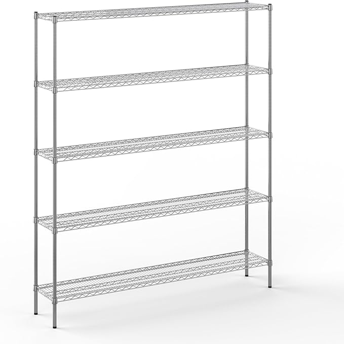 14" Deep x 72" Wide x 86" Height Wire Shelving Kit | 5-Tier | NSF Commercial by Regal+Altair