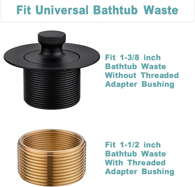 BESTILL Lift and Turn Bathtub Drain Bath Tub Trim Set Conversion Kit, Matte - Image 6