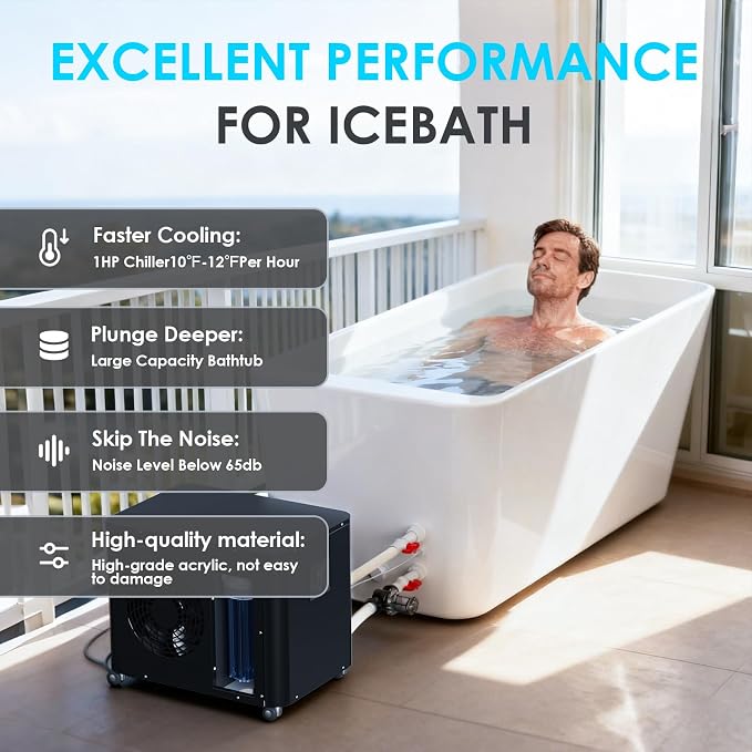 Cold Plunge Tub with Water Chiller, Large Ice Bath - Image 5