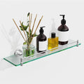 20 Inches Glass Shelves for Bathroom, Brushed Nickel Floating Glass Shelf by HOMELIFE