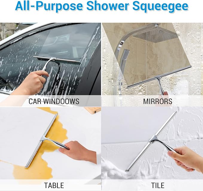 Shower Squeegee for Glass Doors, Window and Car Glass, All-Purpose Cleaning - Image 4