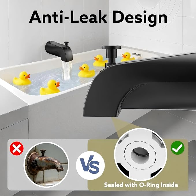 Tub Spout with Diverter, Bathtub Faucet Spout Replacement, Tub Faucet Set - Image 3