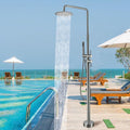 RBROHANT Freestanding Outdoor Shower Nickel, Height Adjustable Outside Showers by RBROHANT