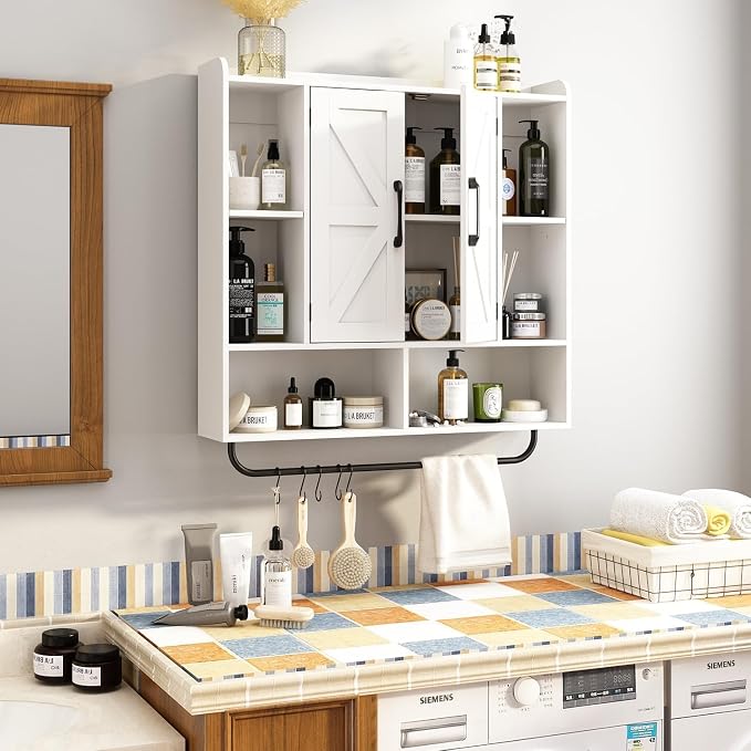 RUSTOWN Rustic Wood Wall Bathroom Cabinet, Farmhouse Medicine Cabinet Wall - Image 6