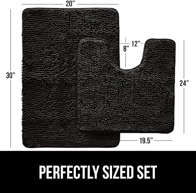 GORILLA GRIP Bathroom Rug Sets, Soft Chenille 2 Piece Area Rugs Set, Toilet - Image 2