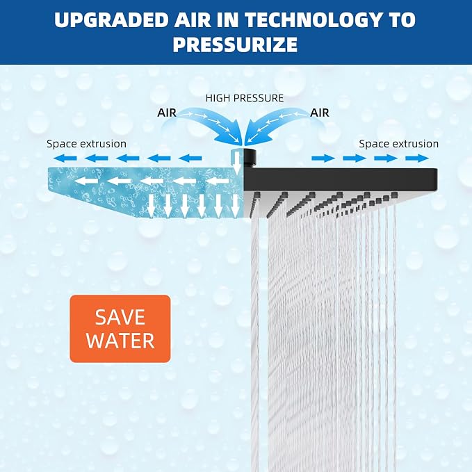 Hibbent Thickness Metal Rain Shower Head, 10 Inch High Pressure Rainfall Shower - Image 4
