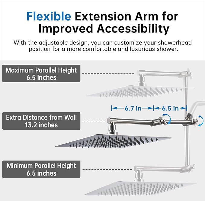 G-Promise All Metal 10 Inches Rainfall Shower Head - Image 3
