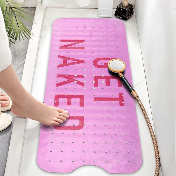 Bathtub Mat Non Slip, Get Naked Extra Long Bath tub Mat Shower Floor Mat - Image 6