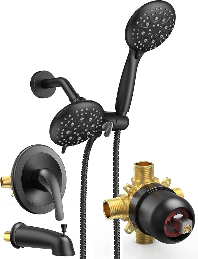 SR SUN RISE Shower System with Tub Spout, 35-Function Dual 2-in-1 Tub and by SRSUNRISE