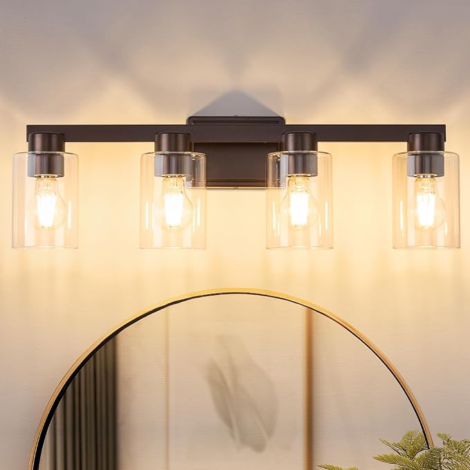 4-Light Bathroom Light Fixtures Modern Oil Rubbed Bronze Vanity Lights - Image 2
