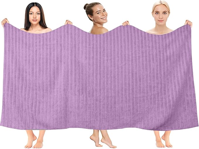 DAN RIVER Pack of 2 Bath Sheet 35x70 Inches, Ribbed XL Towels Oversized - Image 4