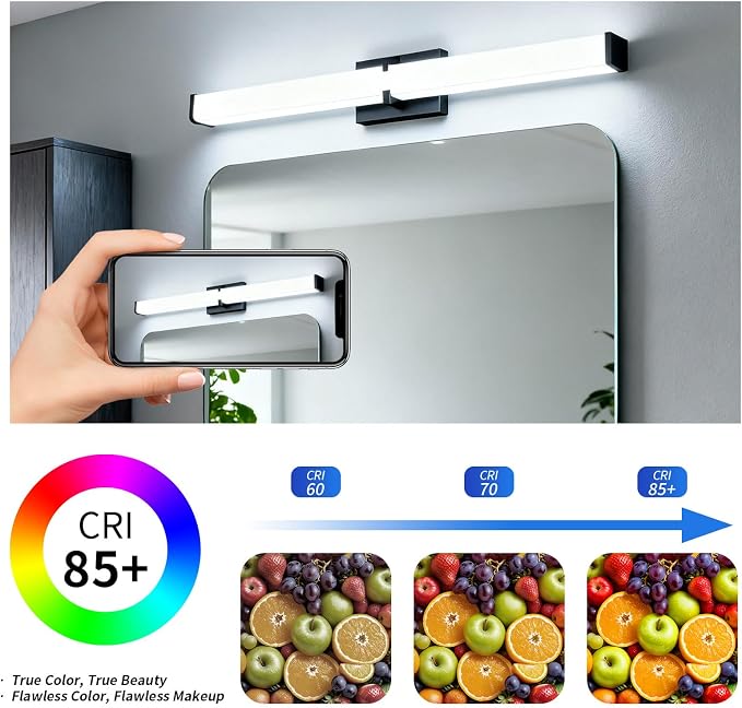 Bathroom Lighting Fixtures Over Mirror: 16-inch ETL Certified LED Modern Vanity - Image 4
