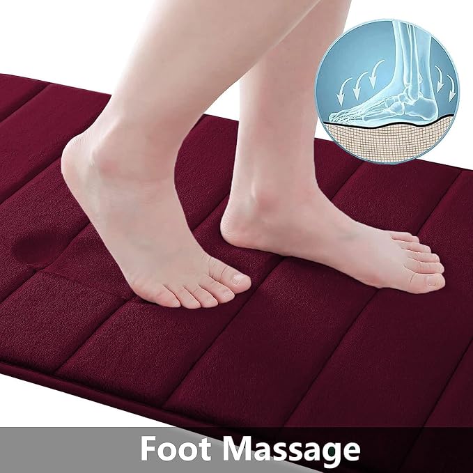 Buganda Memory Foam Bath Mat, Ultra Soft and Non-Slip Bathroom Rugs, Water - Image 3