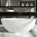 Cpingao 55" Freestanding Bathtub, Oval Shaped Stone Resin Freestanding Tubs by Cpingao