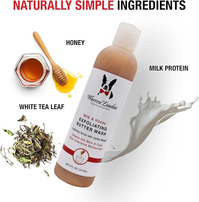 Warren London Exfoliating Butter Wash – Milk & Honey Dog Shampoo, 8 oz | Cleans - Image 3