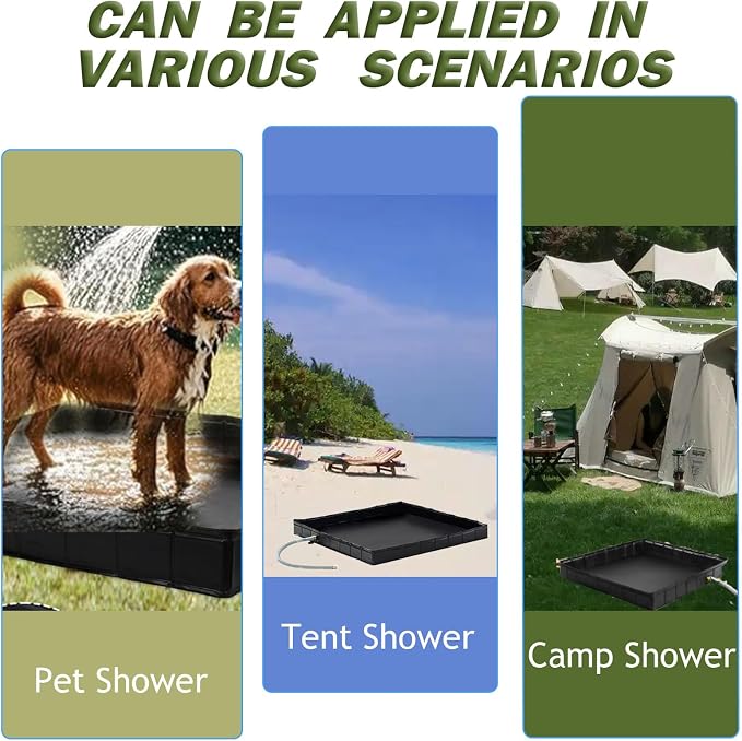 Upgraded Portable Shower Pan, Outdoor Shower Floor Camping Shower Base to Keep - Image 7