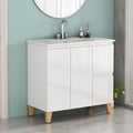 36-Inch Bathroom Vanity with Ceramic Sink Combo, Freestanding Modern Bathroom by MELAABUUHOME