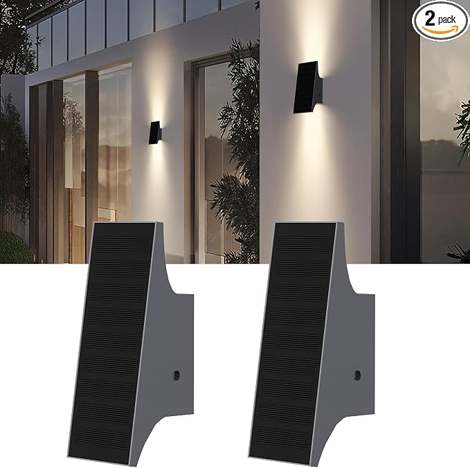 Solar Sconce Lights Outdoor, Dimmable Solar Wall Lights Up and Down, 3000K by SOTTLOT