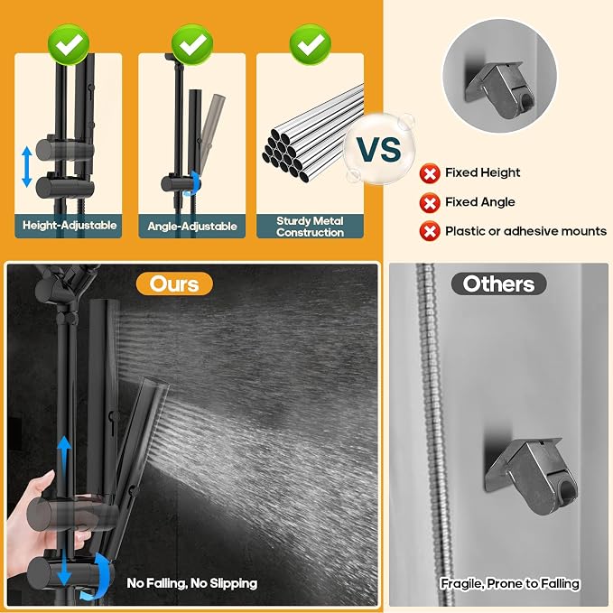 Shower Heads with Handheld Combo, 10 Inch High Pressure Rain Shower Head - Image 3