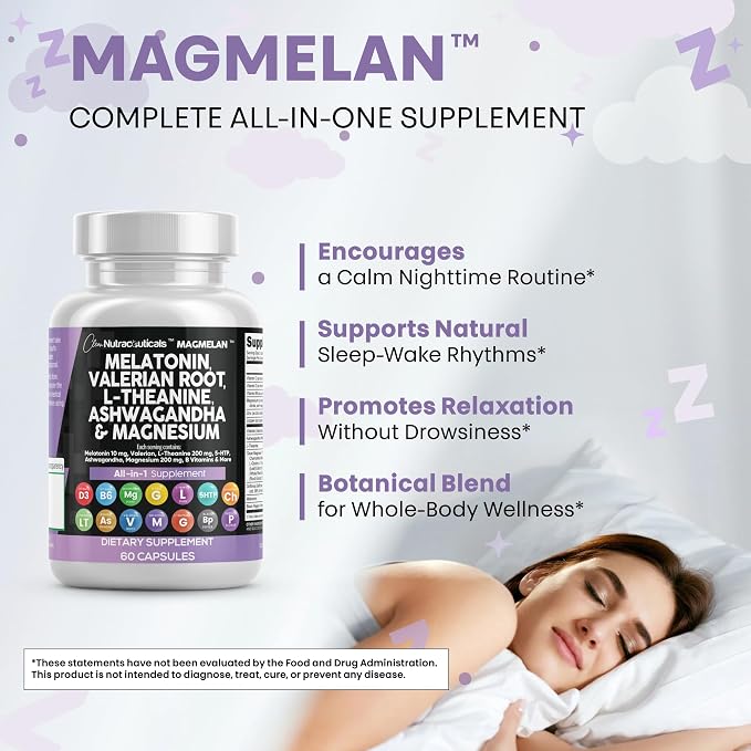 Clean Nutraceuticals Melatonin 10mg Valerian Root L Theanine 200mg Ashwagandha - Image 6
