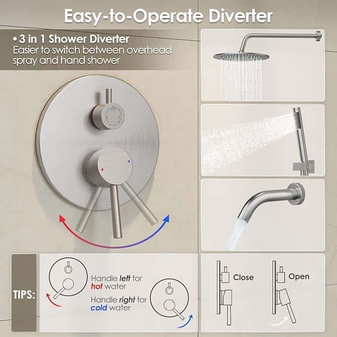 Gabrylly Bathtub Shower Faucet Set, Tub Shower System - Image 6