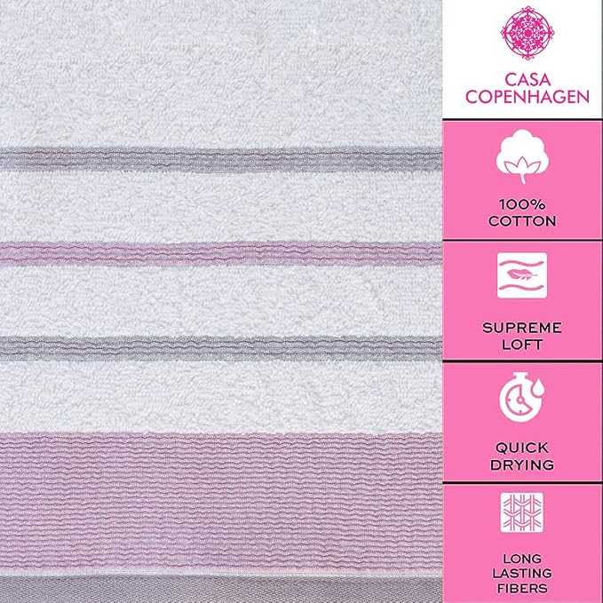 CASA COPENHAGEN White Bay, 6 Pieces Towel Set- White - Image 5