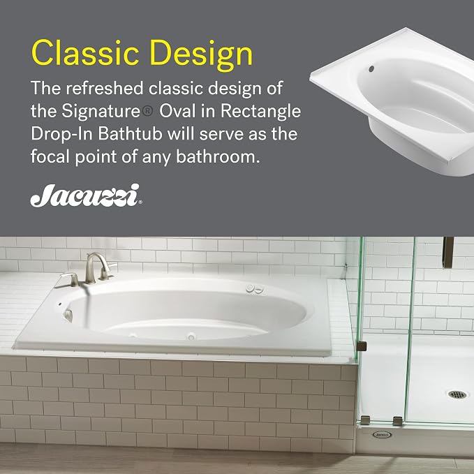 Jacuzzi SIGNATURE Acrylic Drop-In Bathtub, Soaking Sanctuary, Slip Resistant - Image 3